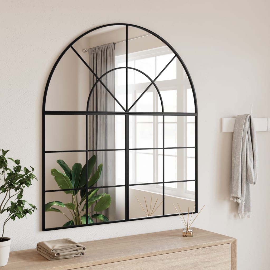 Wall Mirror Black Arch Iron